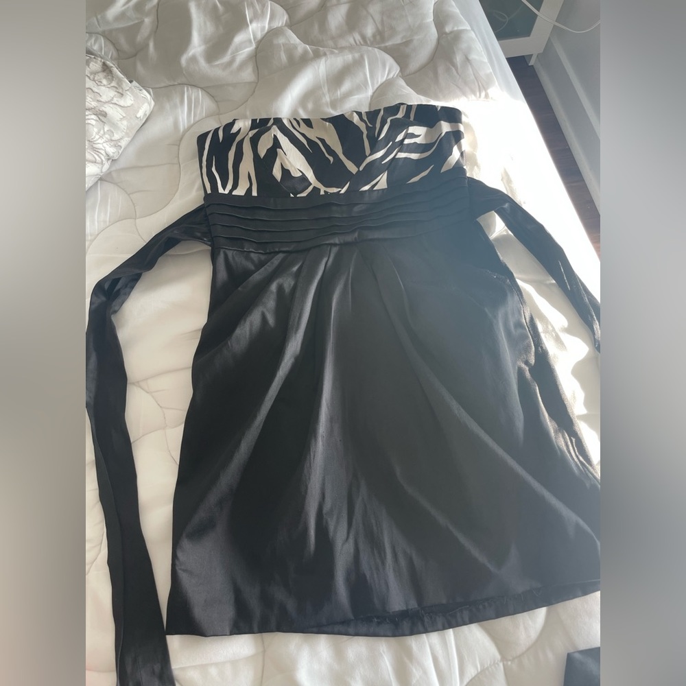 Animal print zebra mini dress